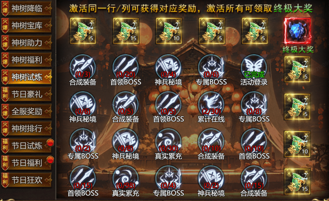 帝王霸业神树试炼活动