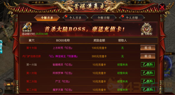 4366王者天下首爆送首充